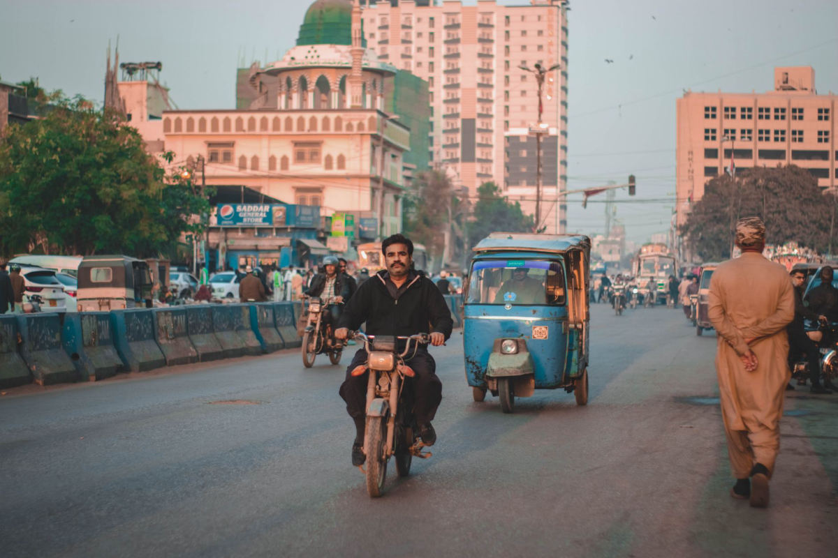 A Shareide driver on the road in Pakistan